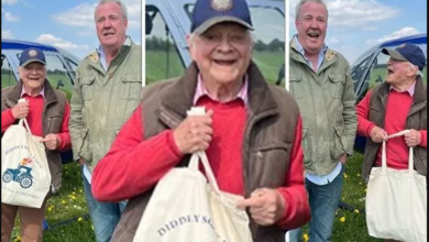 Photo of Only Fools and Horses David Jason in rare appearance as he flies to Jeremy Clarkson’s farm